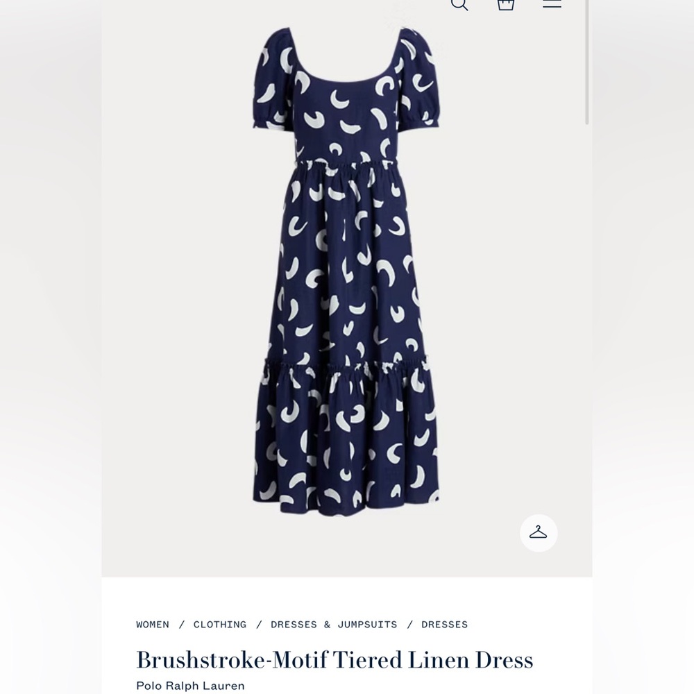 💙NWOT POLO RALPH LAUREN BRUSHSTROKE-MOTIF TIERED LINED DRESS SIZE 10 - Picture 9 of 16